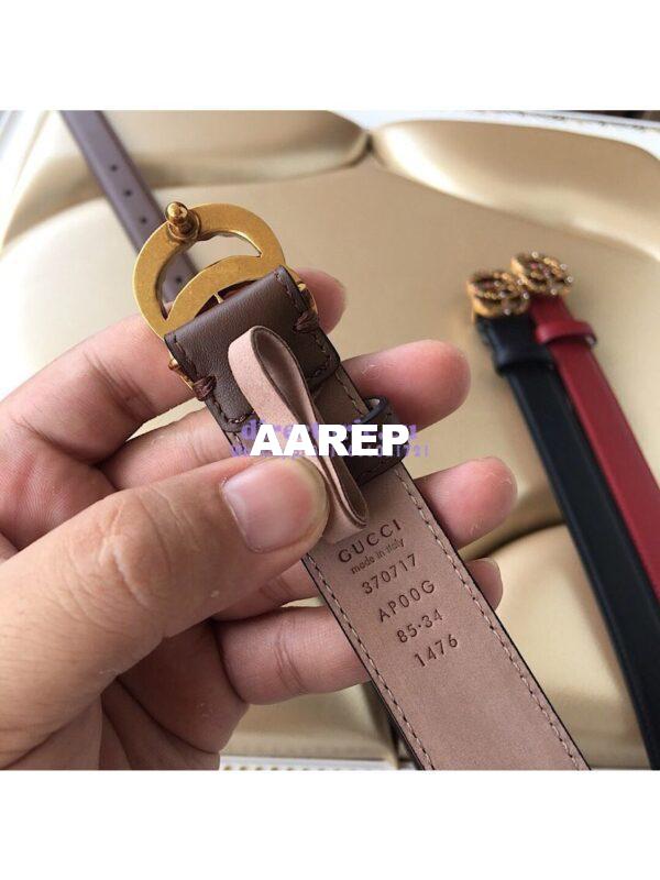 Replica Gucci Leather Belt with Multicolour Crystals Embellished Double G Buckle 476342 7