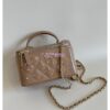 Replica Chanel New 24A Glossy Calfskin Vanity With Chain and Top Handle AP2199 Grey