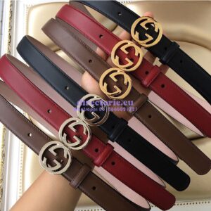 Replica Gucci Leather Belt with Interlocking G Buckle 476342