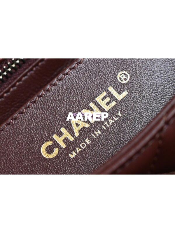 Replica Chanel 24P Lambskin Charm Strap Flap Bag AS1787 Dark Burgundy 8
