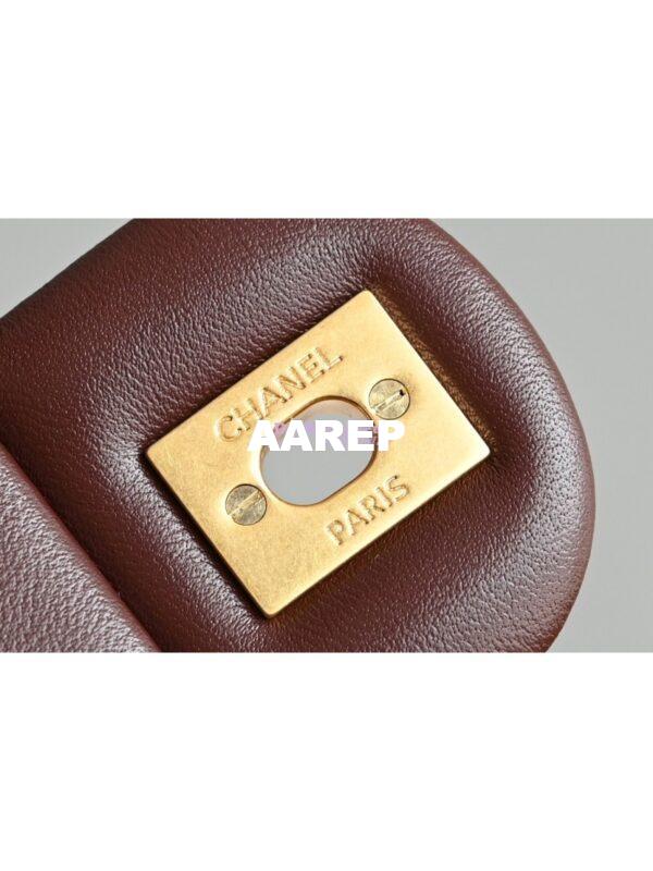 Replica Chanel 24P Lambskin Charm Strap Flap Bag AS1787 Dark Burgundy 10