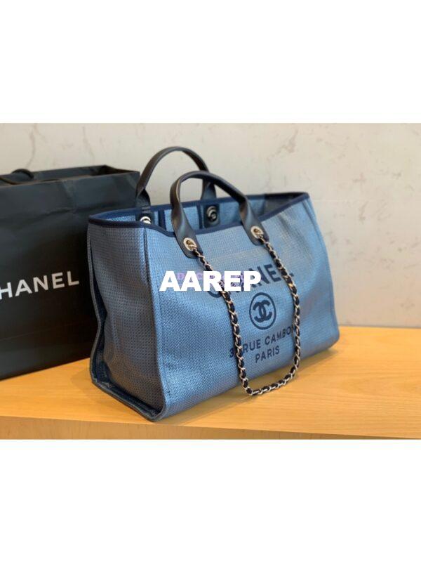 Replica Chanel A66942 Large Toile Deauville Shopping Bag in Denim JeanBlue 6