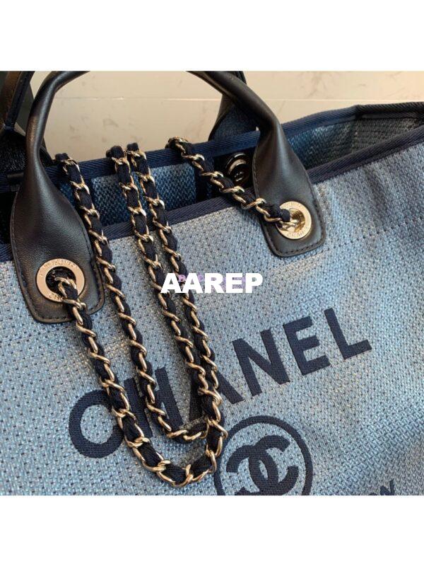 Replica Chanel A66942 Large Toile Deauville Shopping Bag in Denim JeanBlue 8