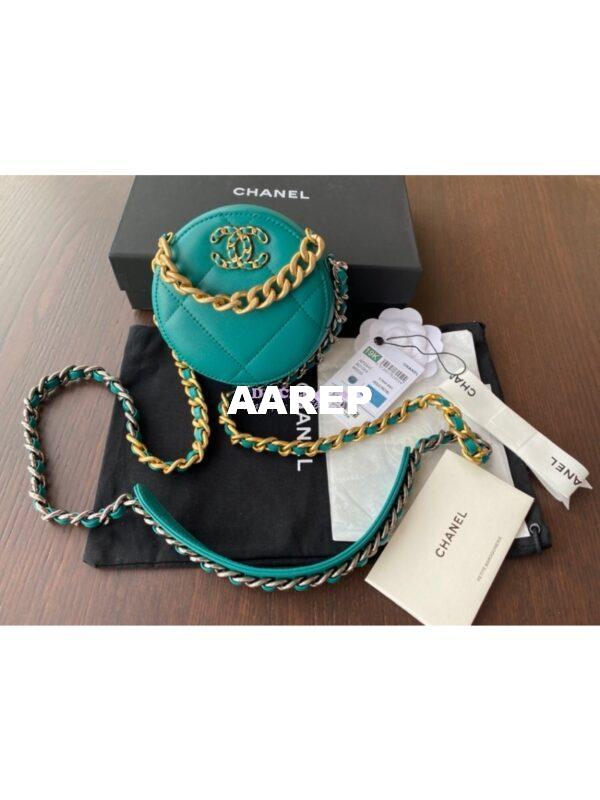 Replica Chanel 19 Clutch With Chain AP0945 Green