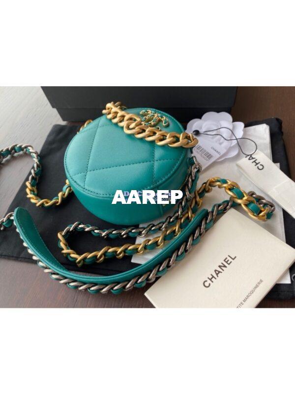 Replica Chanel 19 Clutch With Chain AP0945 Green 3