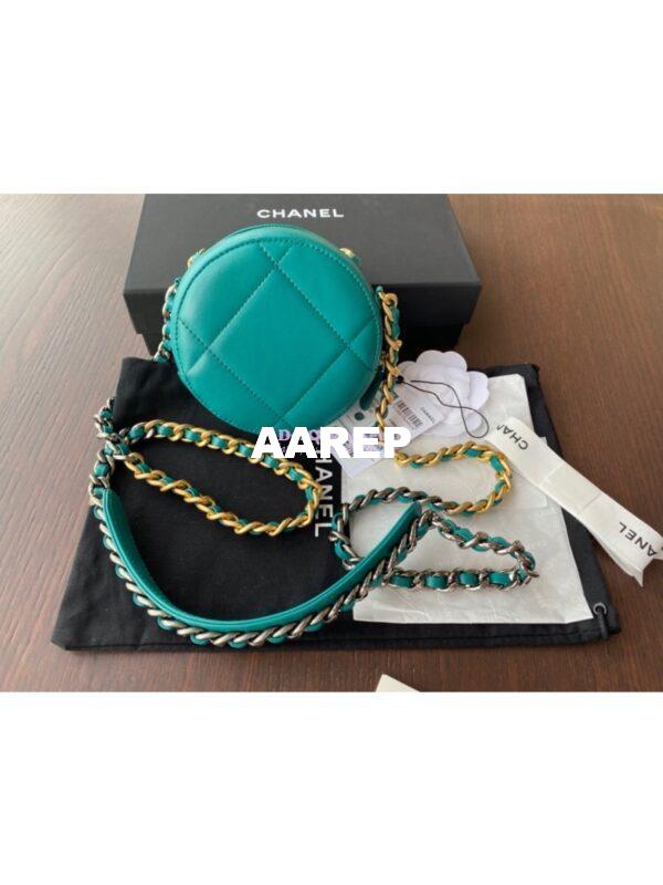 Replica Chanel 19 Clutch With Chain AP0945 Green 6