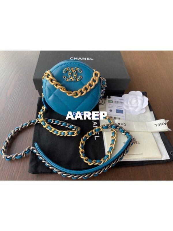 Replica Chanel 19 Clutch With Chain AP0945 Blue 3