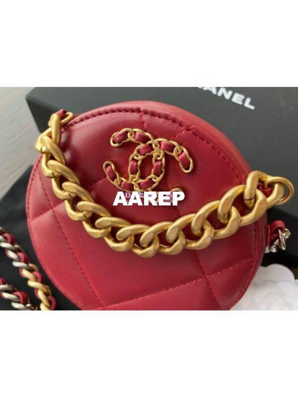 Replica Chanel 19 Clutch With Chain AP0945 Red 4