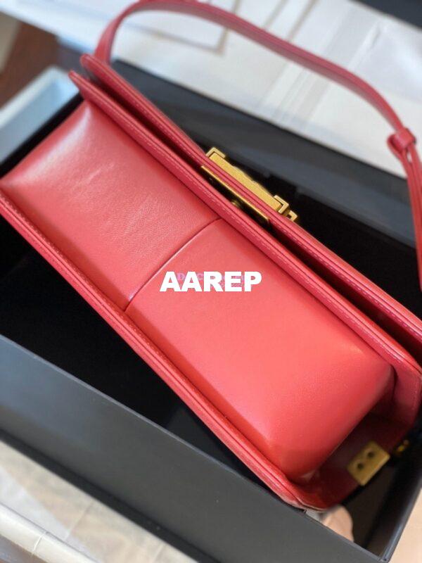 Replica Chanel Python Boy Chanel Flap Bag Ruthenium Hardware Red 8