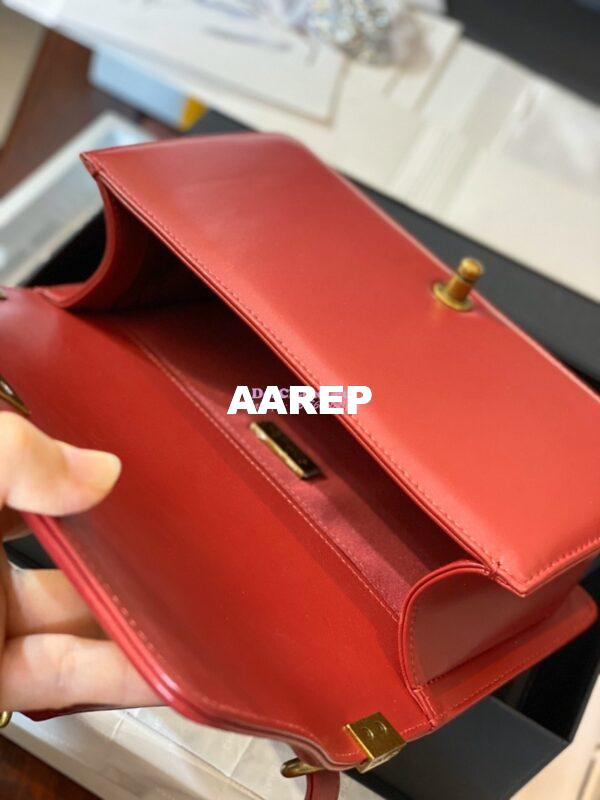 Replica Chanel Python Boy Chanel Flap Bag Ruthenium Hardware Red 10