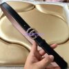 Replica Gucci Leather belt with Crystal Double G Buckle 4cm Width White 2
