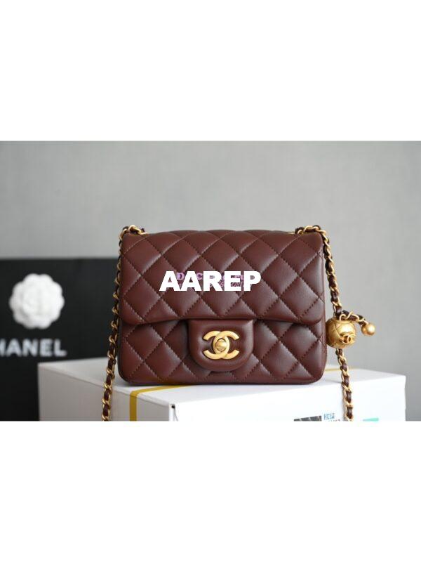 Replica Chanel 24P Lambskin Flap Bag AS1786 Dark Burgundy 3