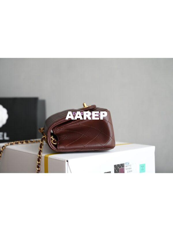 Replica Chanel 24P Lambskin Flap Bag AS1786 Dark Burgundy 5