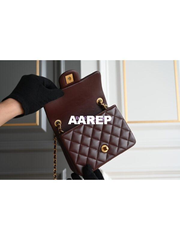 Replica Chanel 24P Lambskin Flap Bag AS1786 Dark Burgundy 7