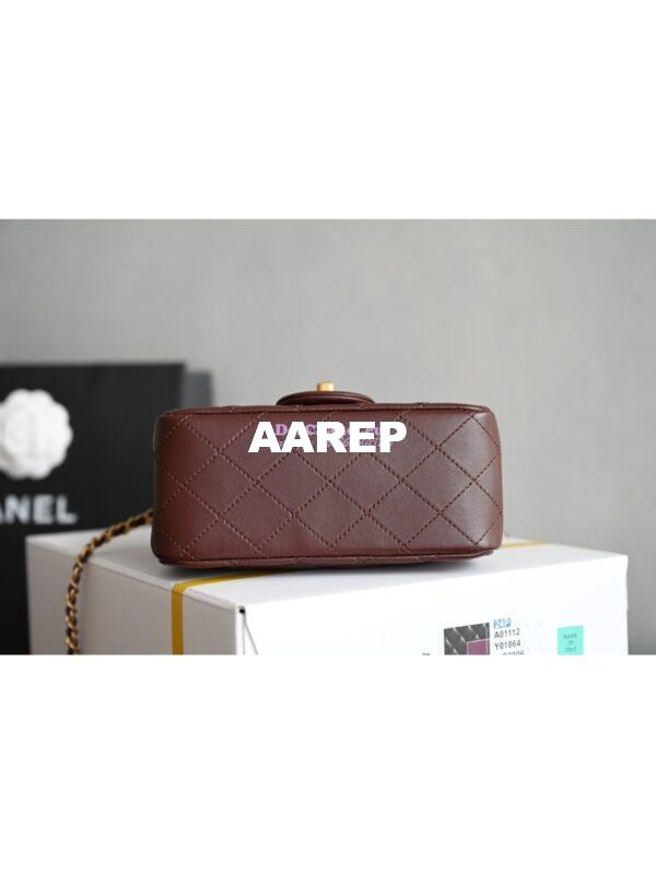 Replica Chanel 24P Lambskin Flap Bag AS1786 Dark Burgundy 13
