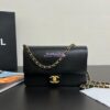 Replica Chanel 24K Mini Flap Bag Grained Shiny Calfskin AS5218 Black 2