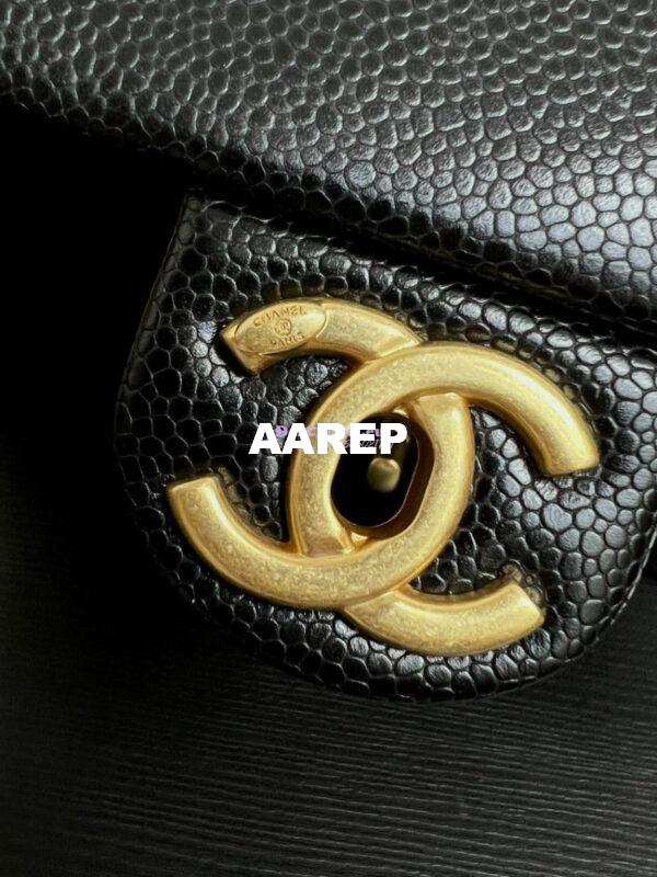 Replica Chanel 24K Small Flap Bag Grained Shiny Calfskin AS5186 Black 4