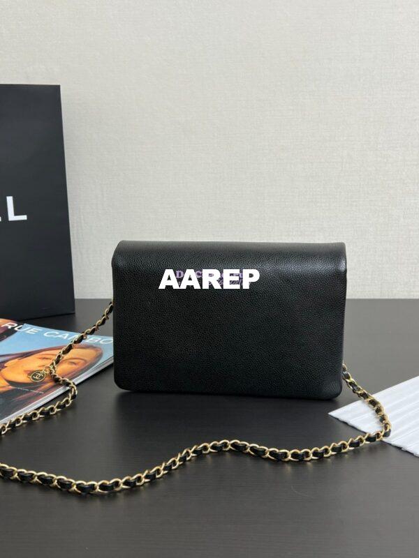 Replica Chanel 24K Small Flap Bag Grained Shiny Calfskin AS5186 Black 8