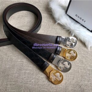 Replica Gucci Reversible GG Signature Belt 473030 Black