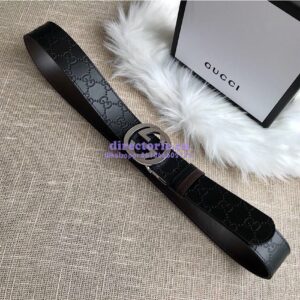 Replica Gucci Reversible GG Signature Belt 473030 Black 2