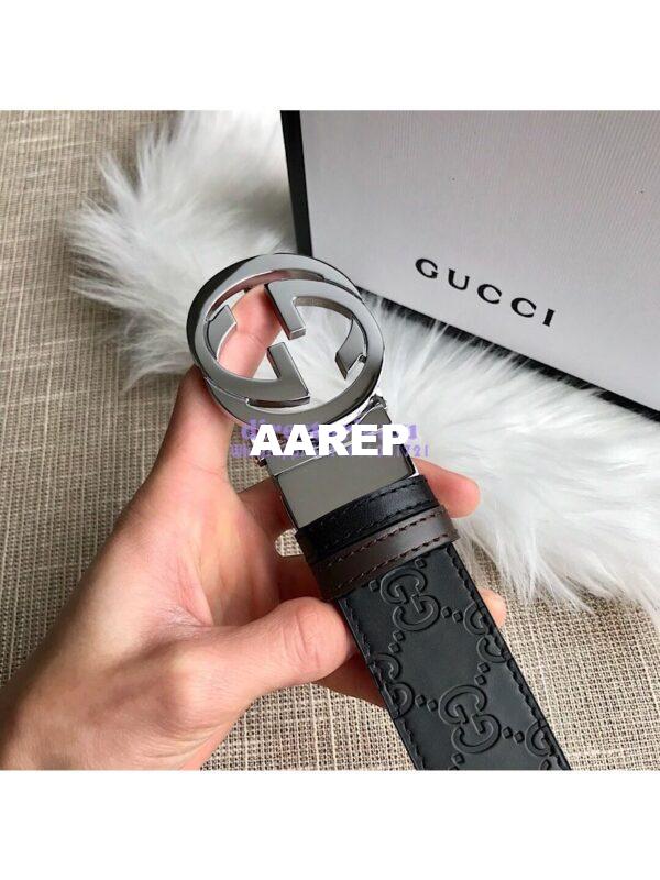 Replica Gucci Reversible GG Signature Belt 473030 Black 4