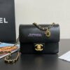 Replica Chanel 24P Small Camera Case Shiny Crumpled Lambskin AS5220 Black 2