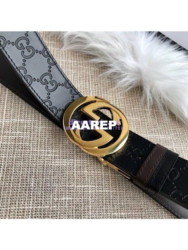 Replica Gucci Reversible GG Signature Belt 473030 Black 6