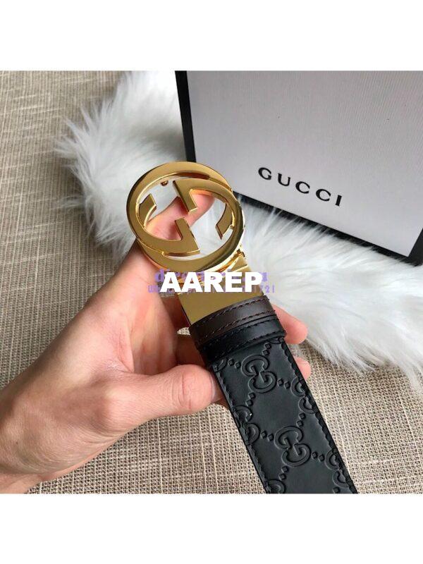 Replica Gucci Reversible GG Signature Belt 473030 Black 7
