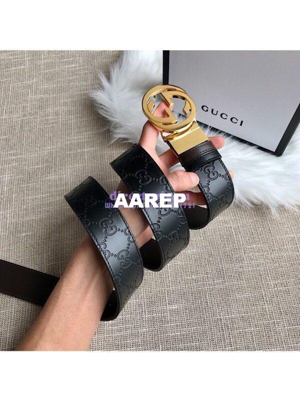 Replica Gucci Reversible GG Signature Belt 473030 Black 8