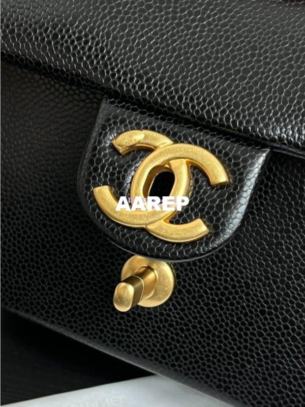 Replica Chanel 24K Mini Flap Bag Grained Shiny Calfskin AS5218 Black 7