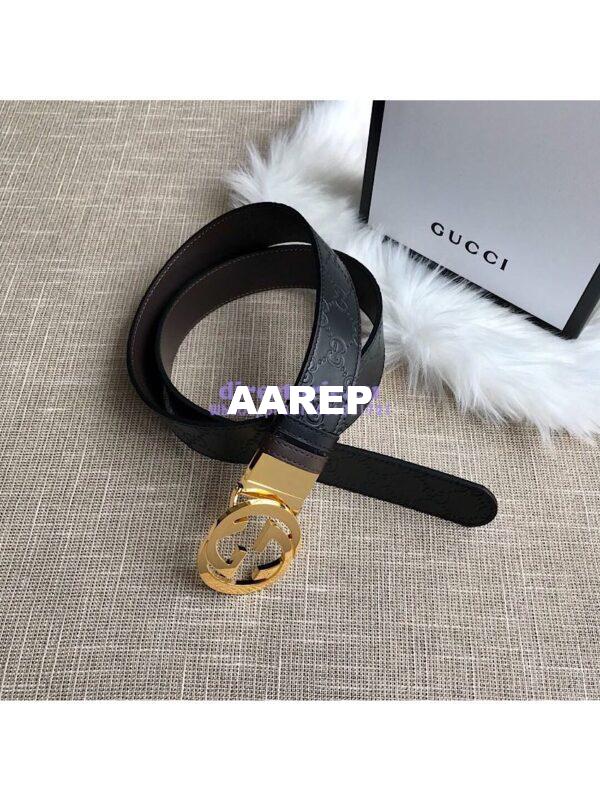 Replica Gucci Reversible GG Signature Belt 473030 Black 9