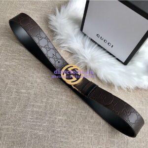 Replica Gucci Reversible GG Signature Belt 473030 Brown