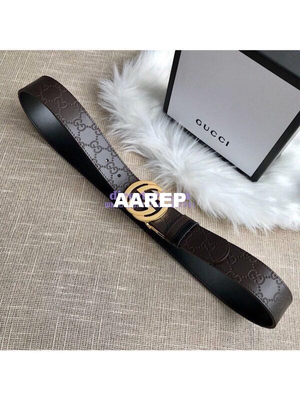 Replica Gucci Reversible GG Signature Belt 473030 Brown 3