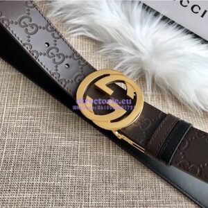Replica Gucci Reversible GG Signature Belt 473030 Brown 2