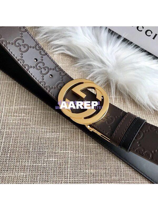 Replica Gucci Reversible GG Signature Belt 473030 Brown 4
