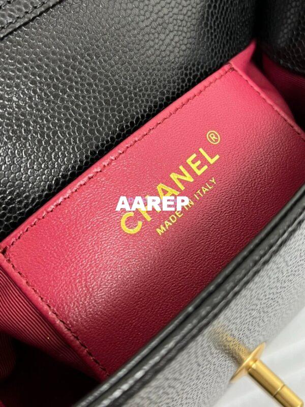 Replica Chanel 24K Mini Flap Bag Grained Shiny Calfskin AS5218 Black 9