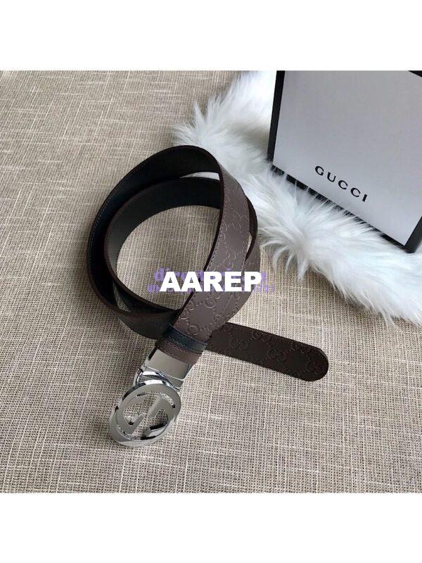 Replica Gucci Reversible GG Signature Belt 473030 Brown 8