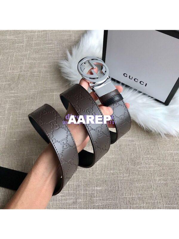 Replica Gucci Reversible GG Signature Belt 473030 Brown 10