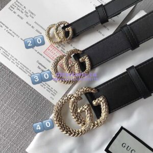 Replica Gucci Belt with Textured Double G Buckle