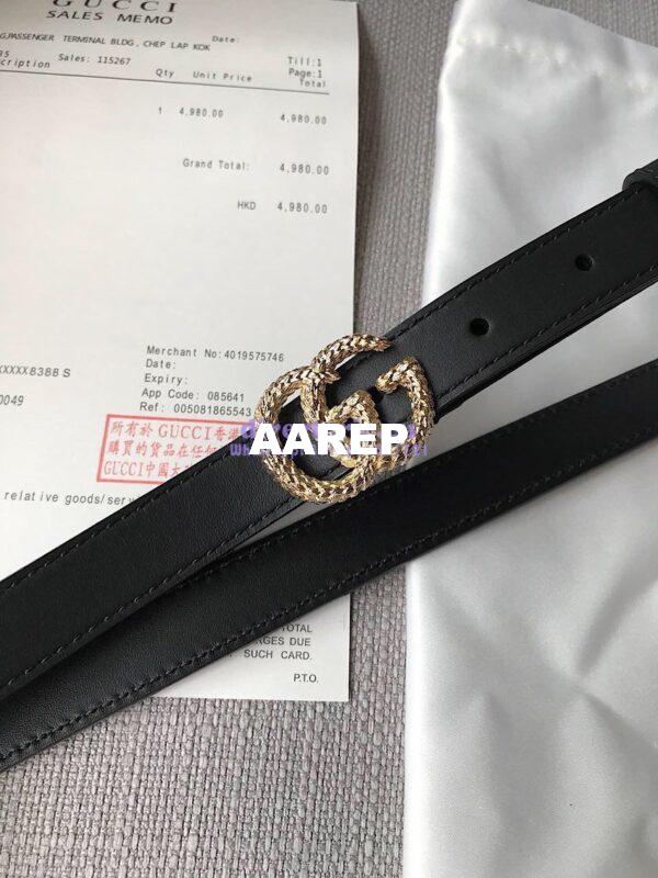 Replica Gucci Belt with Textured Double G Buckle 5