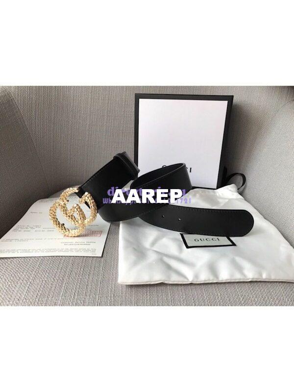 Replica Gucci Belt with Textured Double G Buckle 7