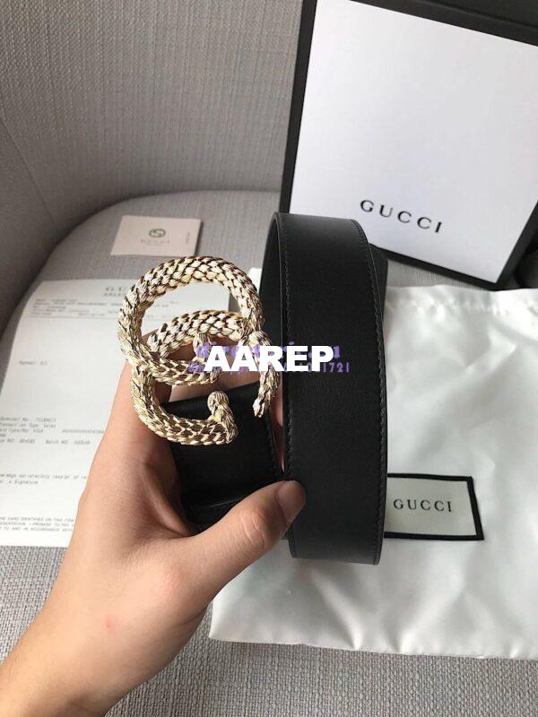 Replica Gucci Belt with Textured Double G Buckle 8
