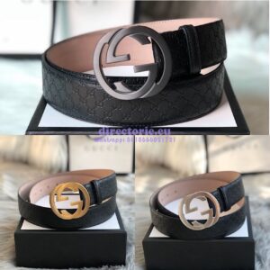 Replica Gucci Microguccissima Leather Belt with Double G Buckle 400593