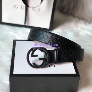 Replica Gucci Microguccissima Leather Belt with Double G Buckle 400593 2