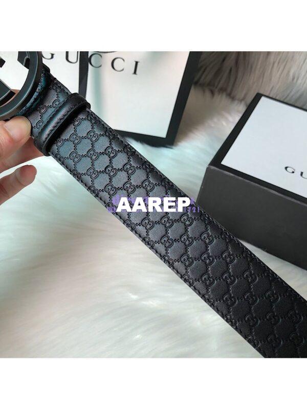 Replica Gucci Microguccissima Leather Belt with Double G Buckle 400593 4