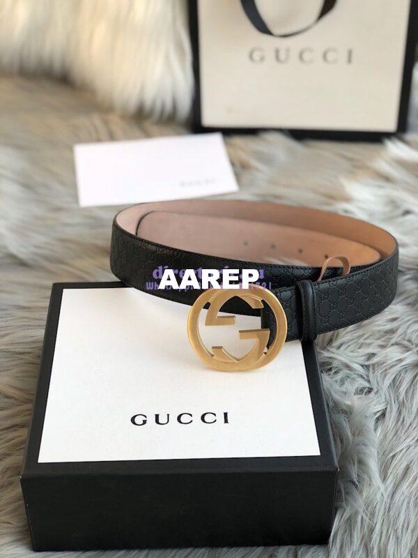 Replica Gucci Microguccissima Leather Belt with Double G Buckle 400593 6