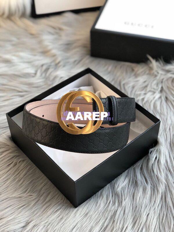 Replica Gucci Microguccissima Leather Belt with Double G Buckle 400593 7