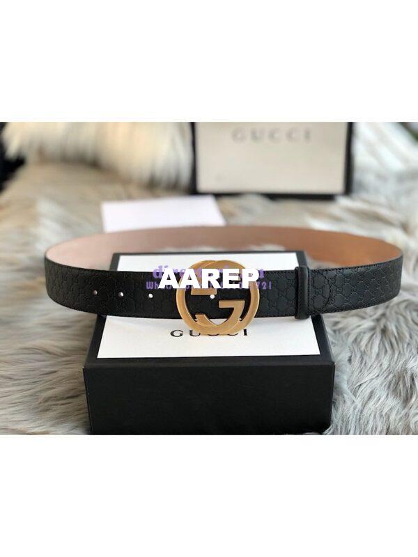 Replica Gucci Microguccissima Leather Belt with Double G Buckle 400593 8