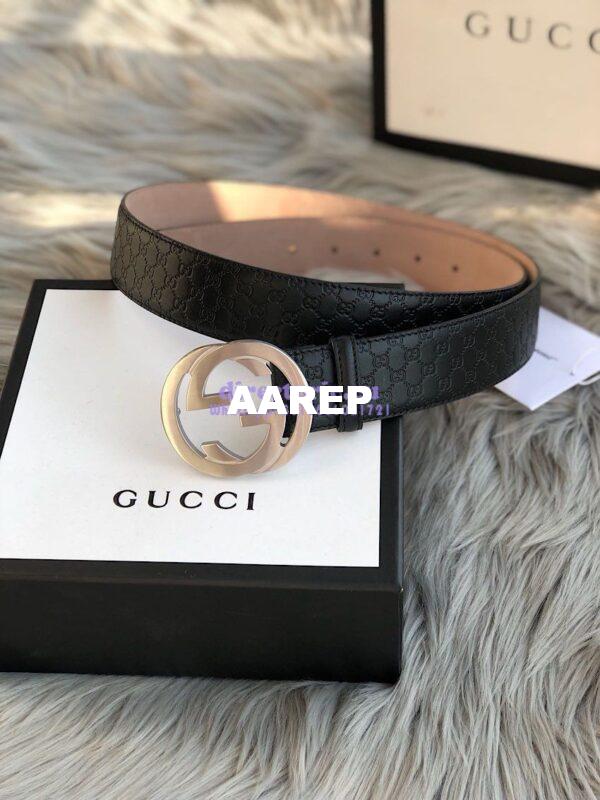 Replica Gucci Microguccissima Leather Belt with Double G Buckle 400593 9