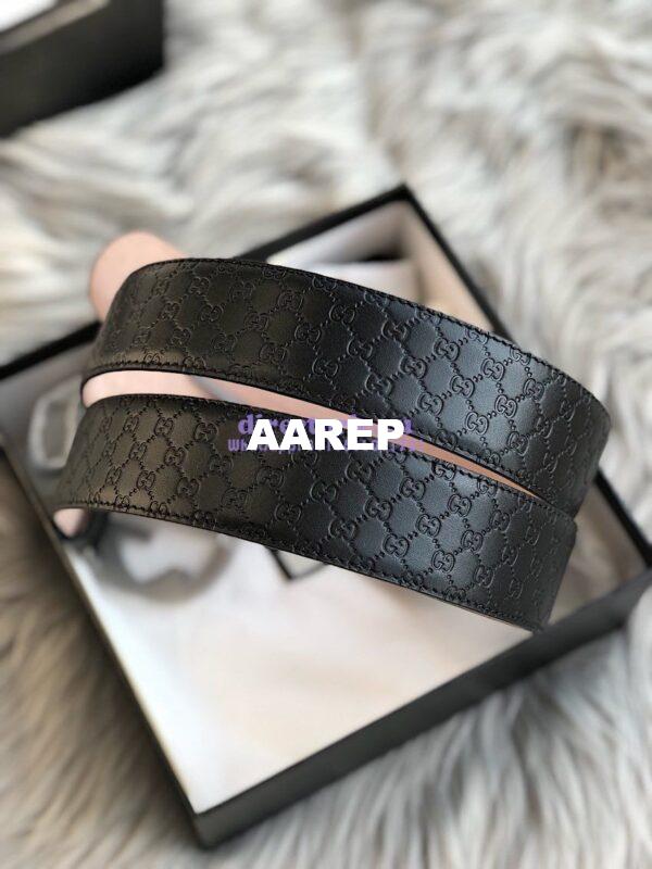 Replica Gucci Microguccissima Leather Belt with Double G Buckle 400593 10